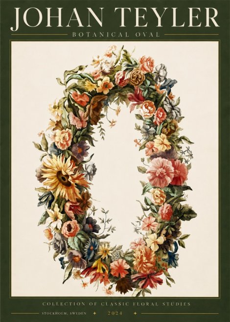 Johan Teyler Floral Oval No5 - Poster