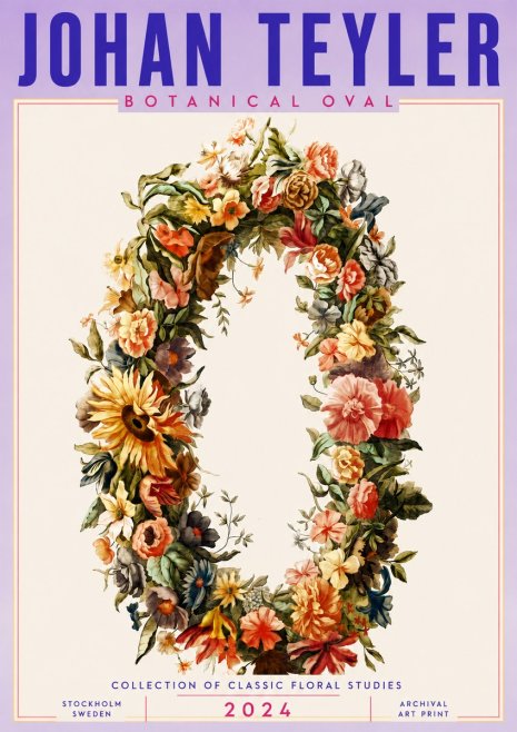 Johan Teyler Floral Oval No6 - Poster