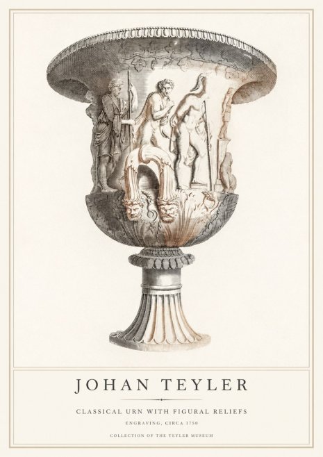 Johan Teyler Classical Urn with Figural Reliefs I No1 - Poster