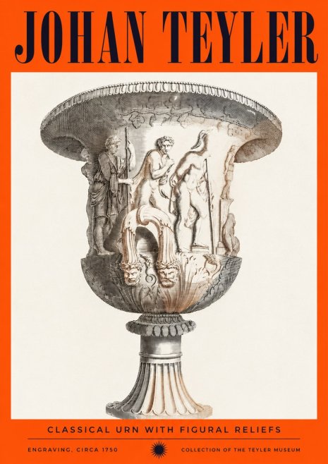 Johan Teyler Classical Urn with Figural Reliefs I No2 - Poster