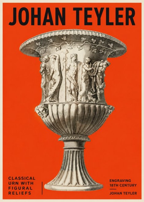Johan Teyler Classical Urn with Figural Reliefs II No2 - Poster