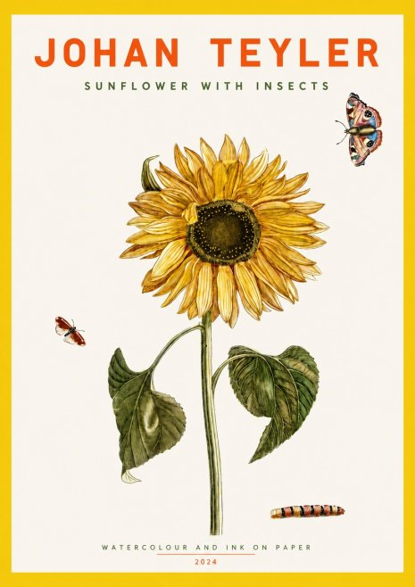 Johan Teyler Sunflower with Insects No2 - Poster