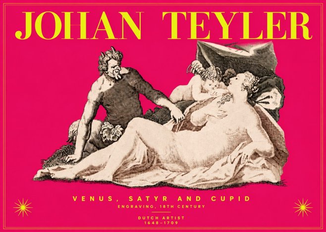 Johan Teyler Venus, Satyr and Cupid No4 - Poster