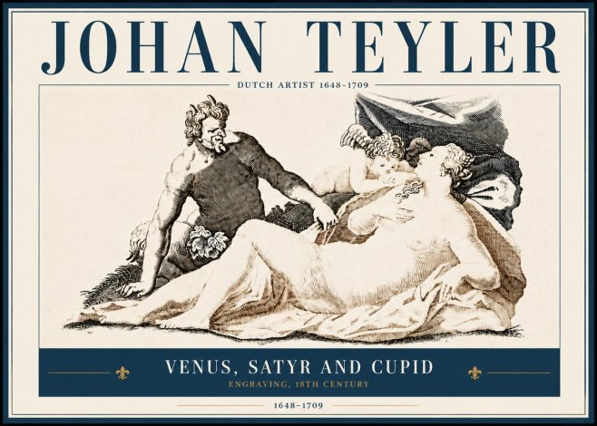Johan Teyler Venus, Satyr and Cupid No5 - Poster