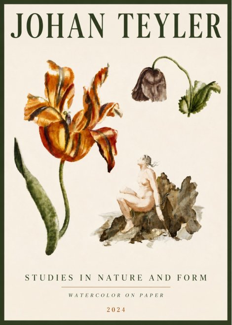 Johan Teyler Botanical Studies & Figurative Composition No6 - Poster