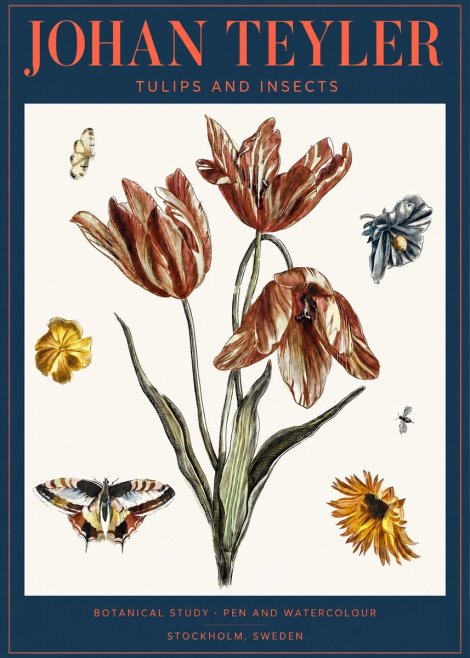 Johan Teyler Tulips and Insects No2 - Poster