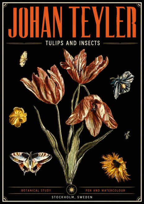 Johan Teyler Tulips and Insects No5 - Poster