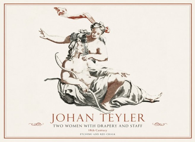 Johan Teyler Two Women with Drapery and Staff No1 - Poster