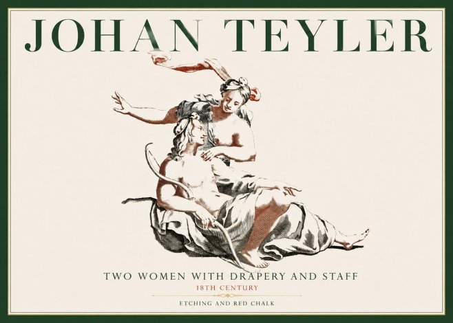 Johan Teyler Two Women with Drapery and Staff No4 - Poster