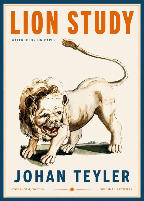 Johan Teyler Lion Study No2 - Poster