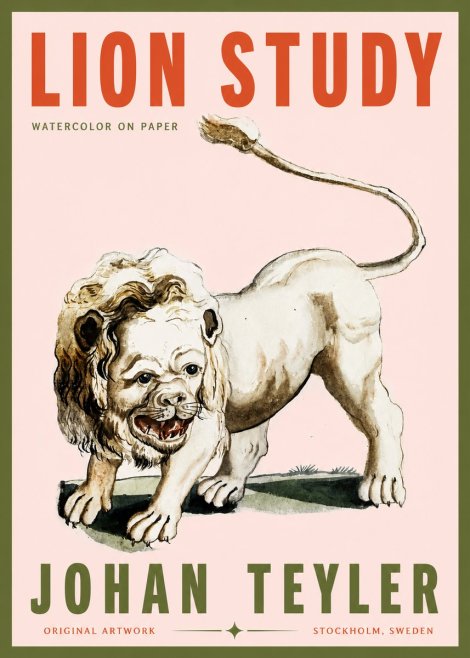 Johan Teyler Lion Study No3 - Poster