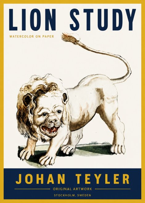 Johan Teyler Lion Study No4 - Poster