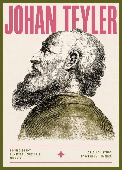 Johan Teyler Profile Study No5 - Poster