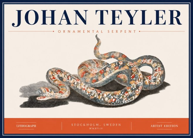 Johan Teyler Ornamental Serpent No4 - Poster