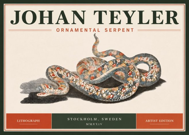 Johan Teyler Ornamental Serpent No5 - Poster