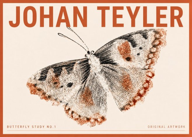Johan Teyler Butterfly Study No.1 No4 - Poster
