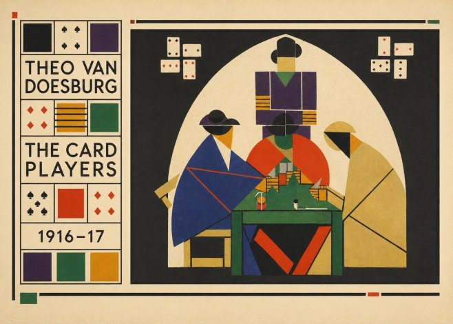 Theo van Doesburg The Card Players No6 - Poster