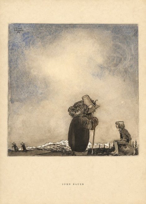 John Bauer Old Man Talking to a Boy No6 - Poster