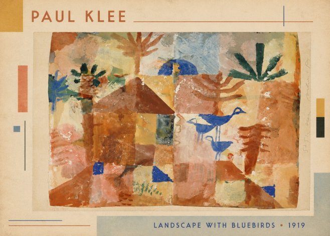 Paul Klee Landscape with Bluebirds No1 - Poster