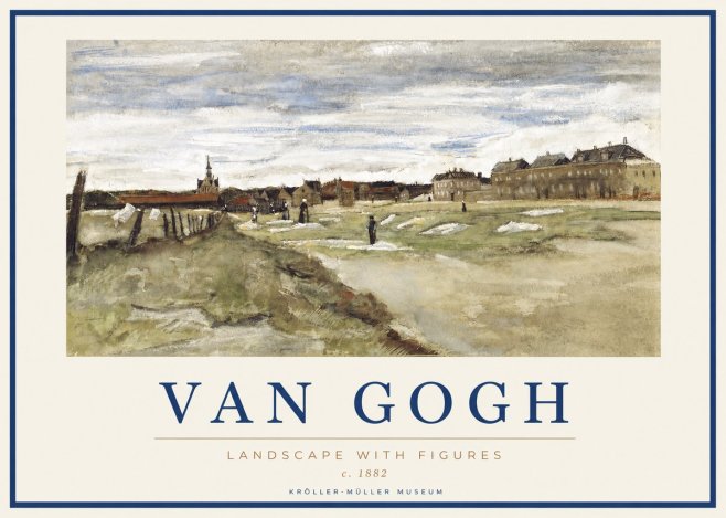 Van Gogh Landscape with Figures No2 - Poster