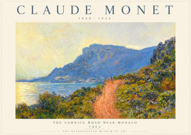 Monet The Cornice Road Near Monaco No5 - Poster