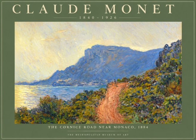 Monet The Cornice Road Near Monaco No6 - Poster