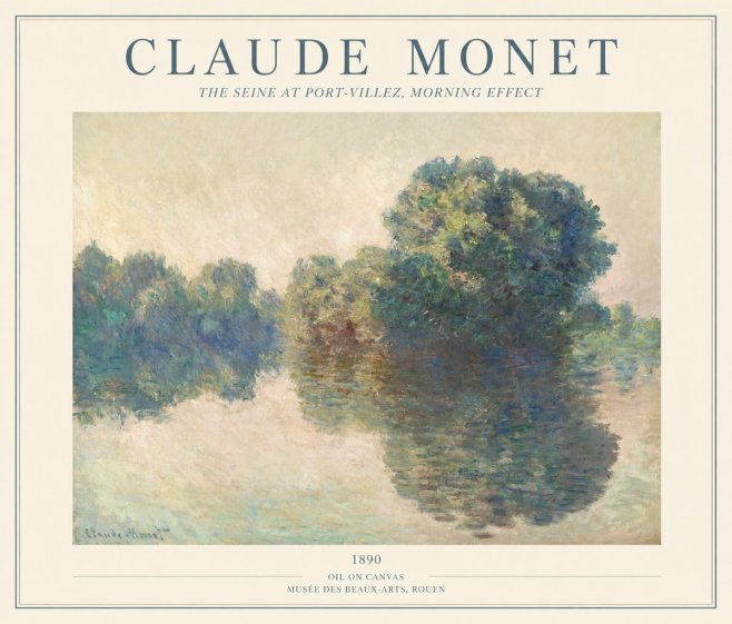 Monet The Seine at Port-villez, Morning Effect No1 - Poster