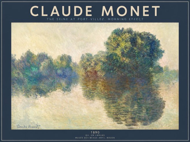 Monet The Seine at Port-villez, Morning Effect No3 - Poster