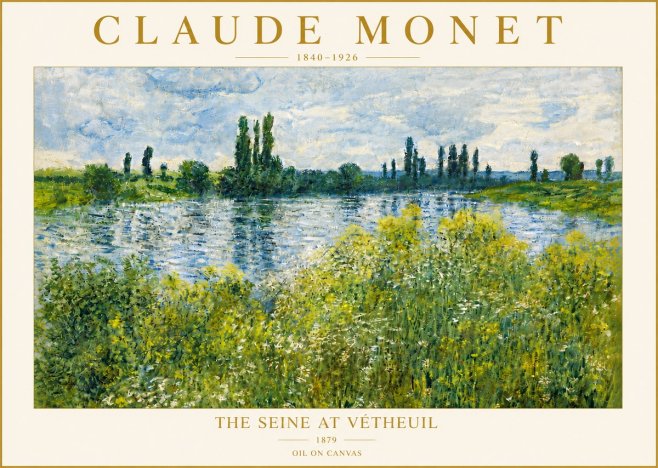 Monet The Seine at Vétheuil No6 - Poster