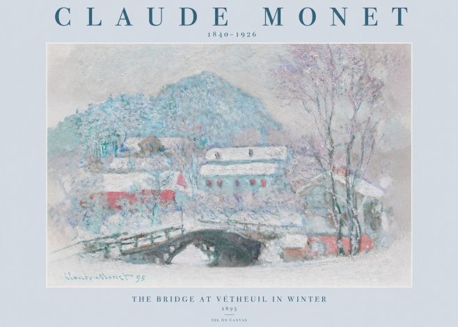 Monet The Bridge at Vétheuil in Winter No2 - Poster