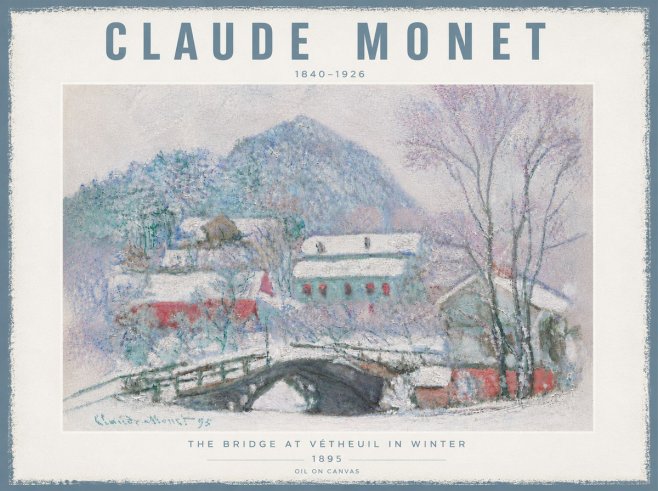 Monet The Bridge at Vétheuil in Winter No6 - Poster