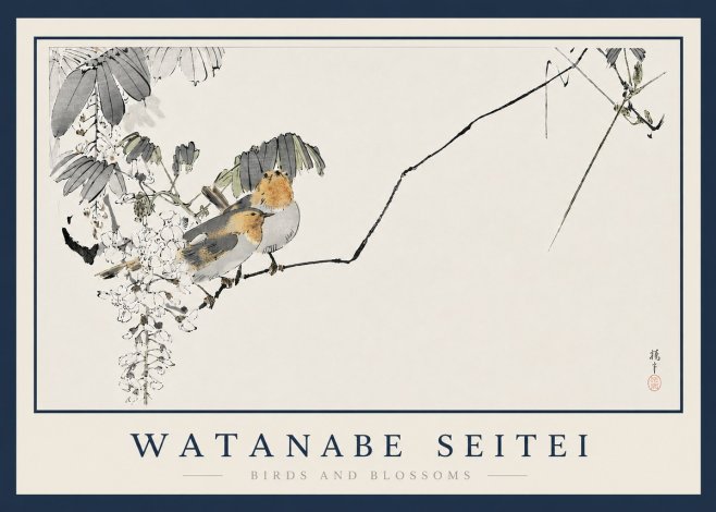 Watanabe Seitei Birds and Blossoms No3 - Poster