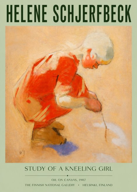Helene Schjerfbeck Study of a Kneeling Girl No4 - Poster