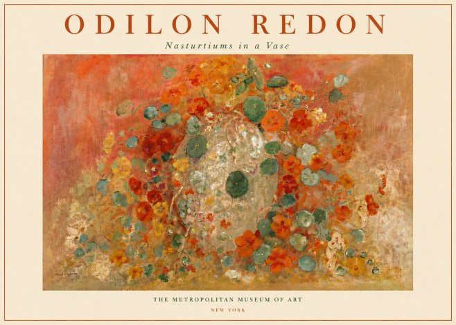 Odilon Redon Nasturtiums in a Vase No5 - Poster