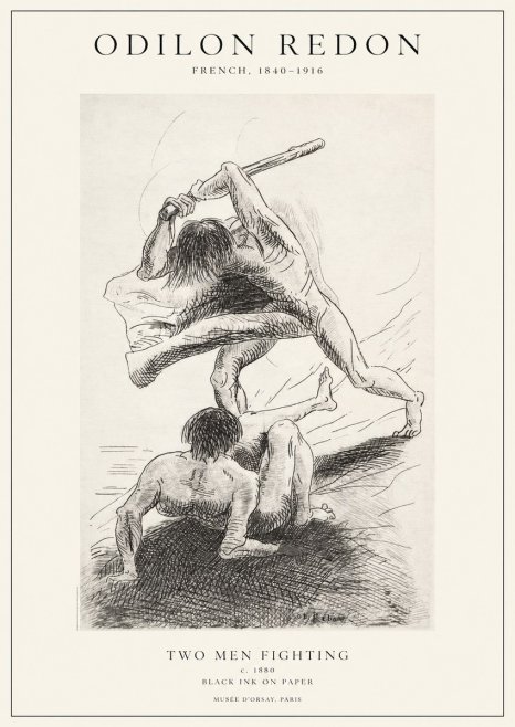 Odilon Redon Two Men Fighting No1 - Poster