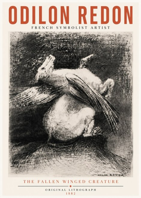 Odilon Redon The Fallen Winged Creature No5 - Poster