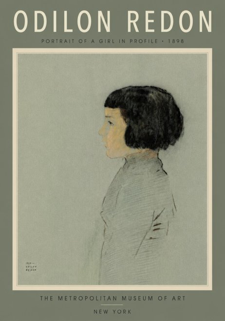Odilon Redon Portrait of a Girl in Profile No6 - Poster