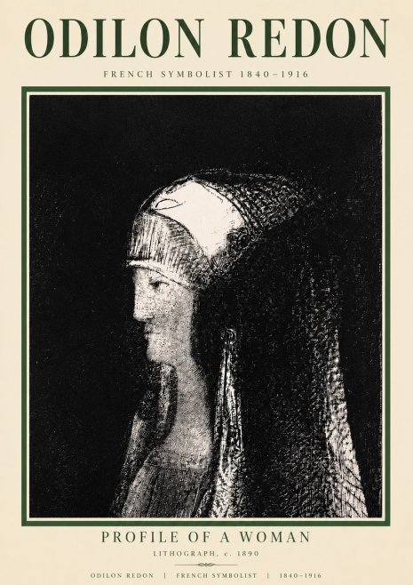 Odilon Redon Profile of a Woman No5 - Poster