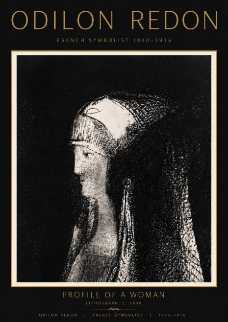 Odilon Redon Profile of a Woman No6 - Poster