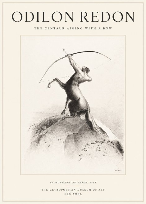 Odilon Redon The Centaur Aiming with a Bow No1 - Poster
