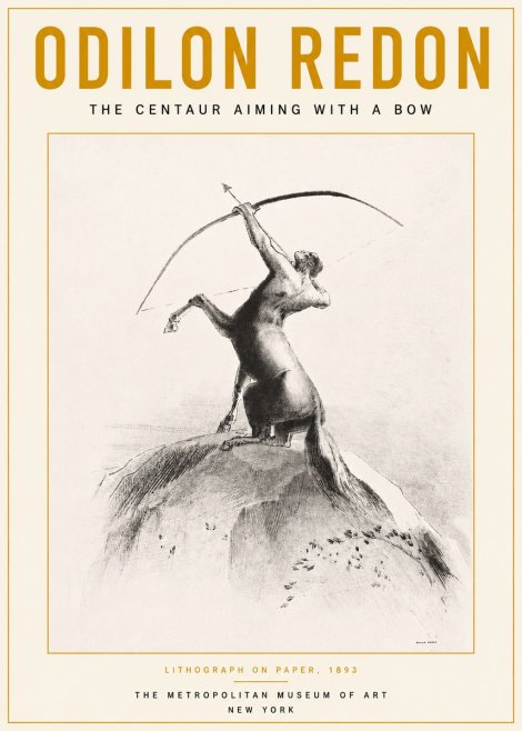 Odilon Redon The Centaur Aiming with a Bow No3 - Poster