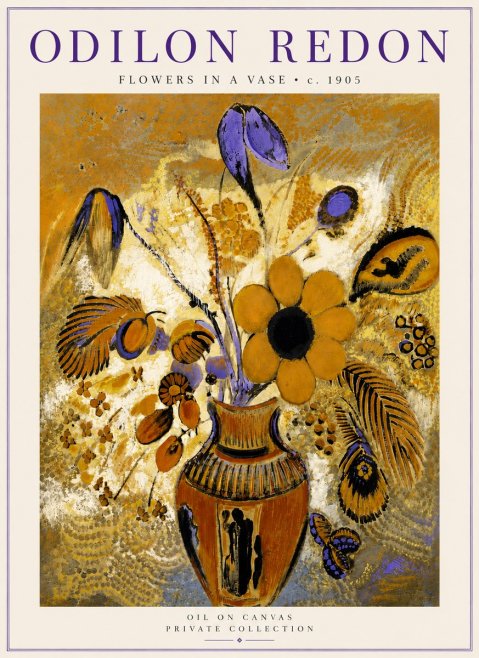 Odilon Redon Flowers in a Vase II No5 - Poster