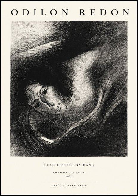Odilon Redon Head Resting on Hand No1 - Poster