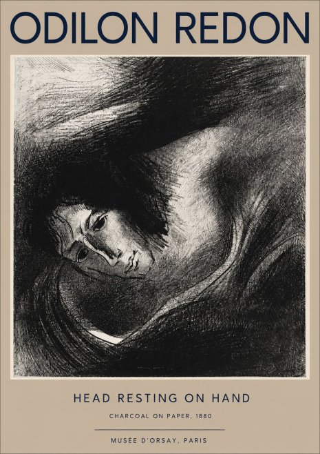 Odilon Redon Head Resting on Hand No2 - Poster