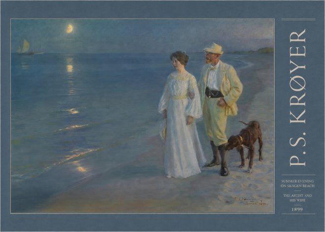 P.S. Krøyer Summer Evening on Skagen Beach — the Artist and His Wife No3 - Poster