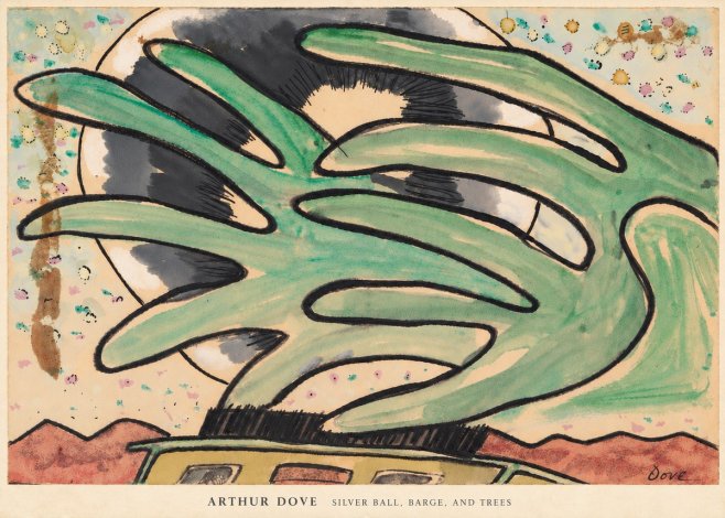 Arthur Dove Silver Ball, Barge, and Trees No6 - Poster