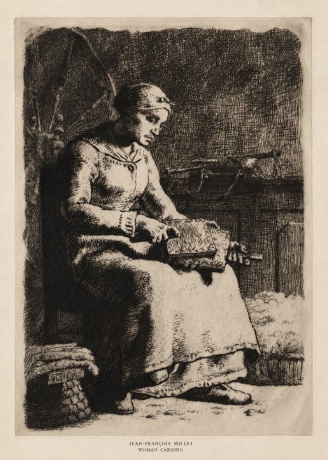 Jean-François Millet Woman Carding No5 - Poster