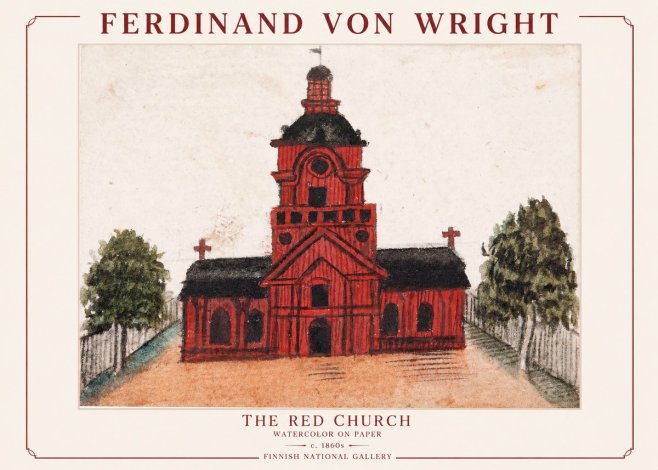 Ferdinand von Wright The Red Church No1 - Poster