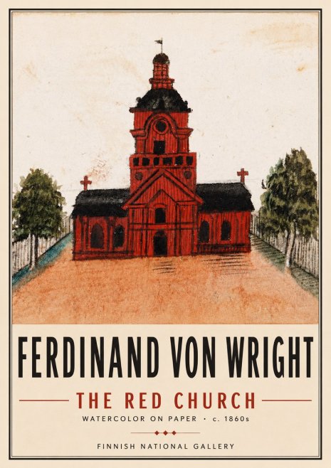 Ferdinand von Wright The Red Church No6 - Poster