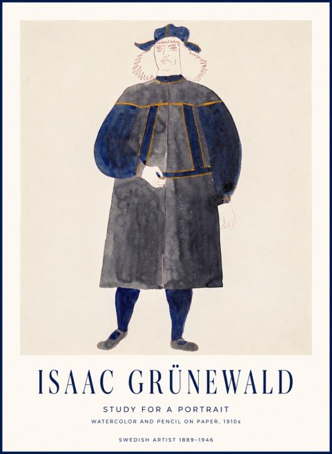 Isaac Grünewald Study for a Portrait No1 - Poster